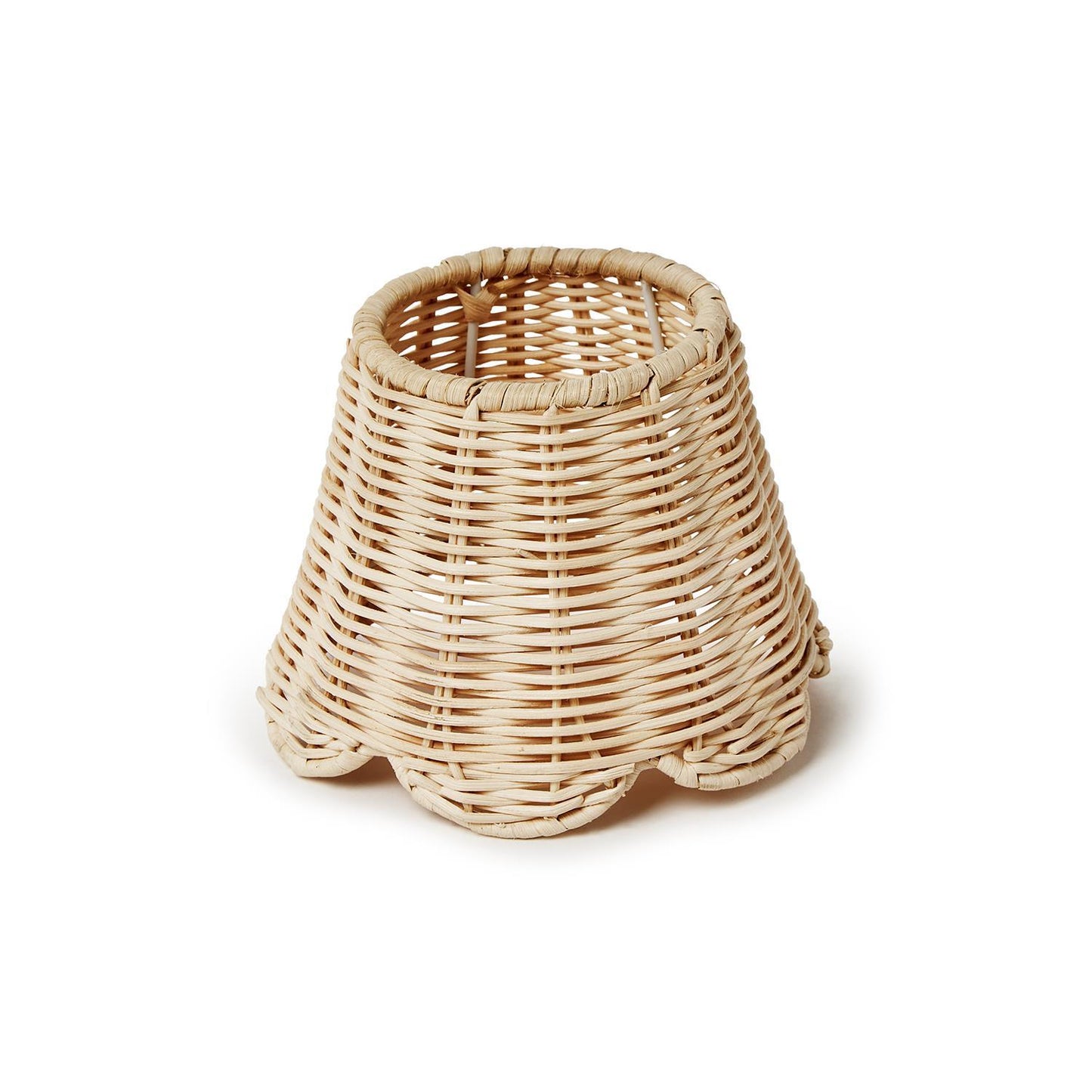 Rattan Lamp Shade Cover with Scallop Edge