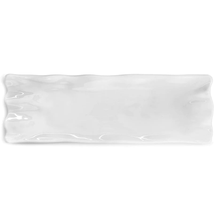Q Squared Ruffle White Melamine Sandwich Platter