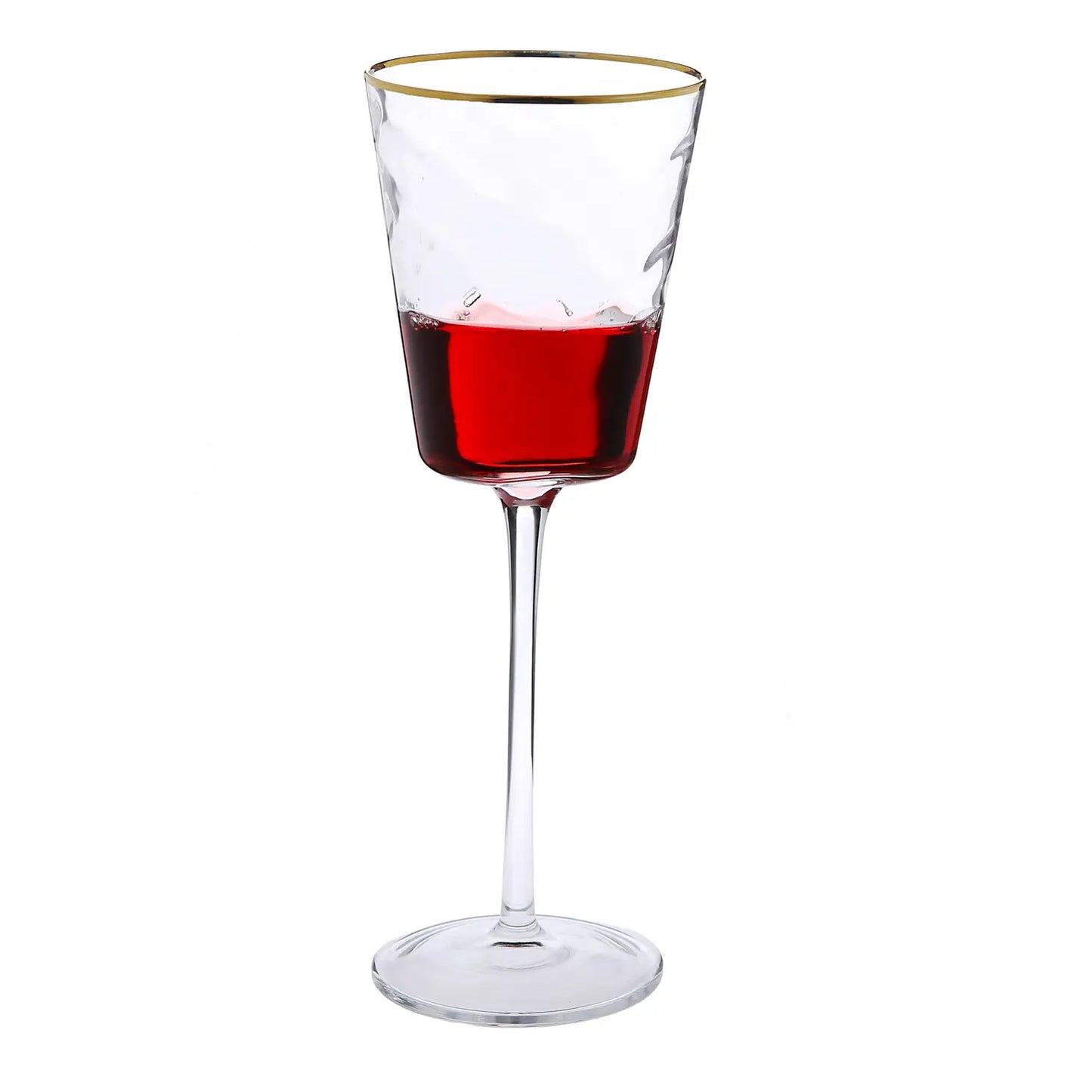 Pebble Wine Glasses with Gold Rim