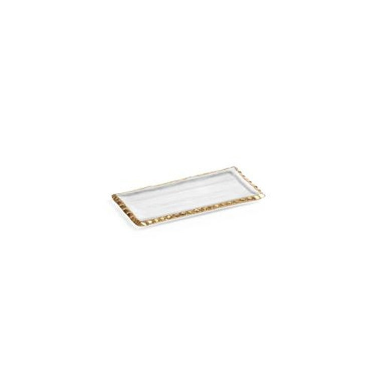 Rectangular Tray w/jagged gold rim