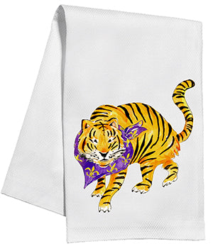 HANDPAINTED FOOTBALL MASCOT KITCHEN TOWEL