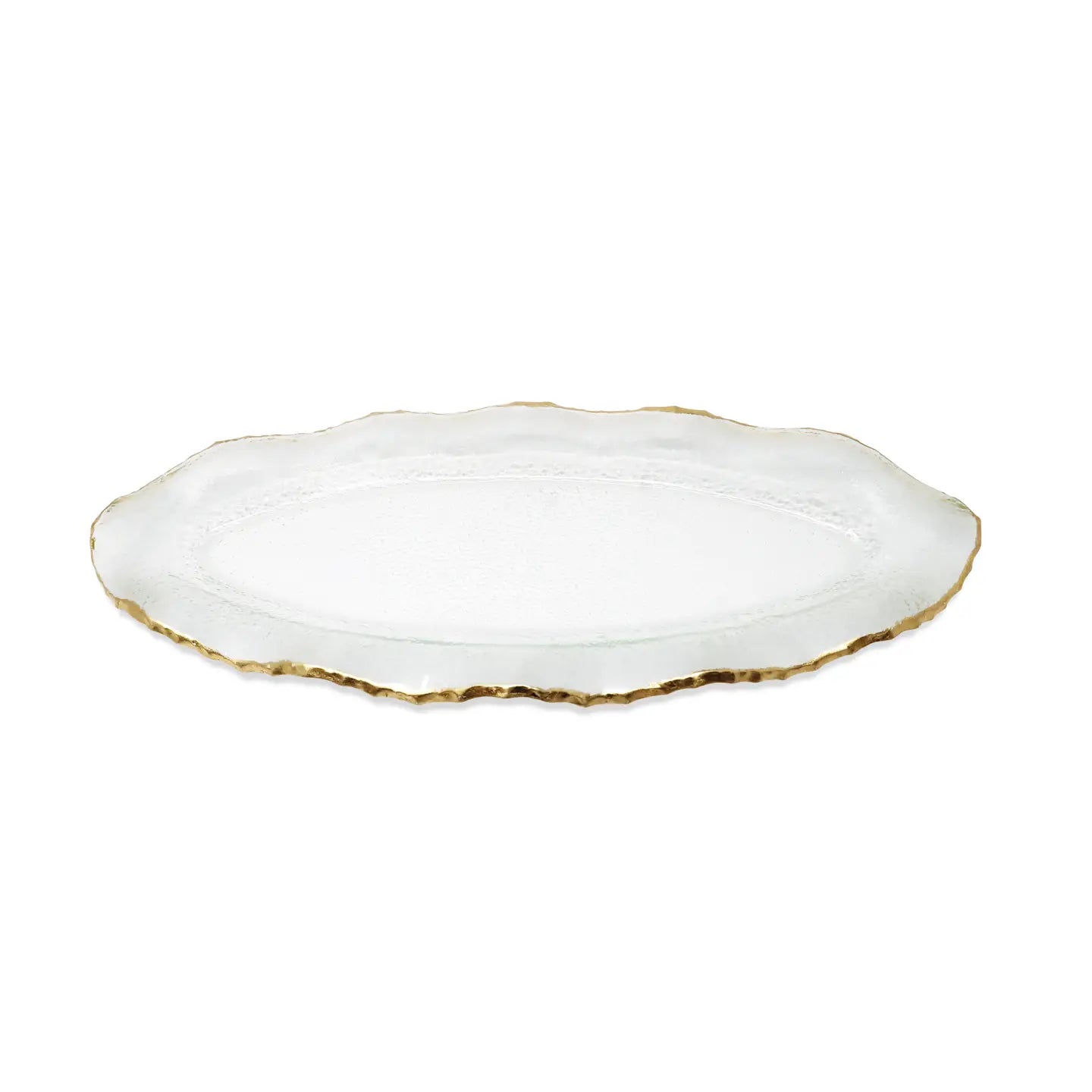 Glass Plate with Gold Scalloped Rim