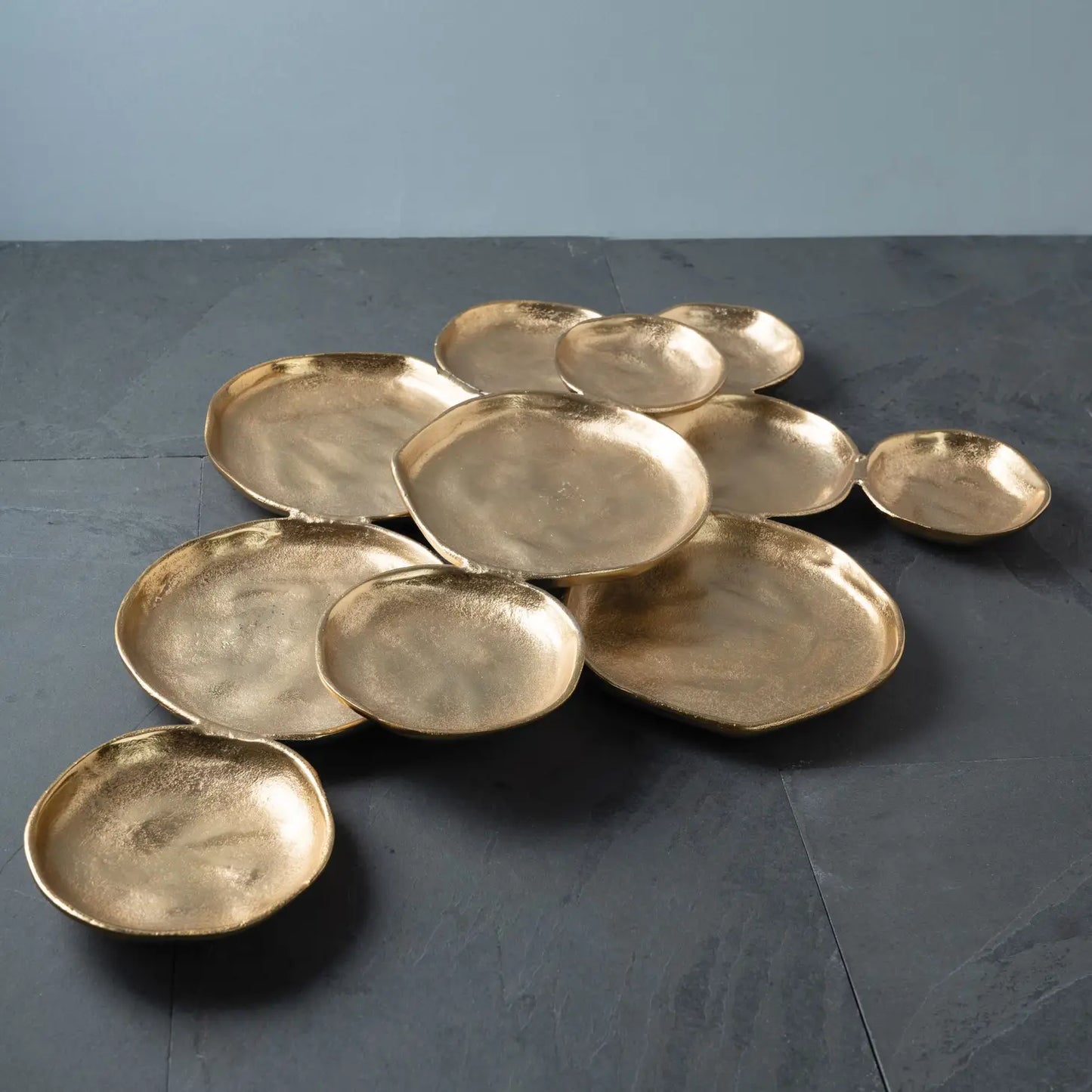 Gold Textured 11-Plate Cluster Platter