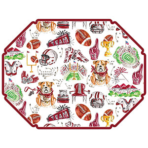 HANDPAINTED FOOTBALL ICONS POSH DIE-CUT PLACEMAT