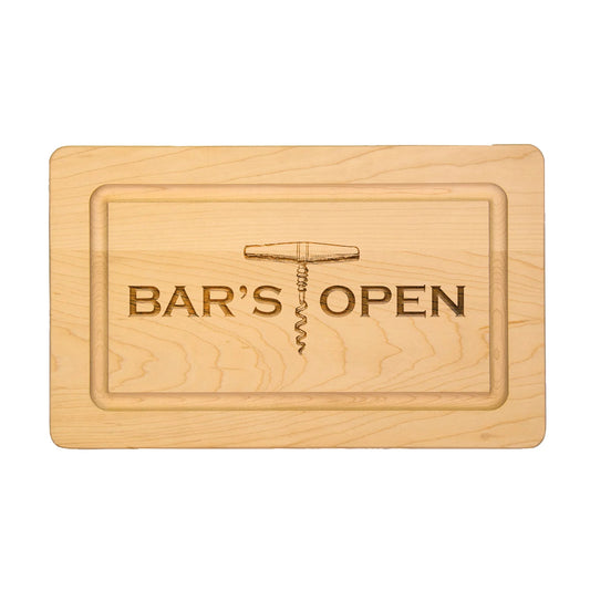 Bars Open - Maple Wood Cheeseboard 13 x 8"