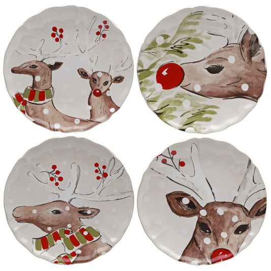 Casafina Deer Friends Dinner Plates - Set of 4