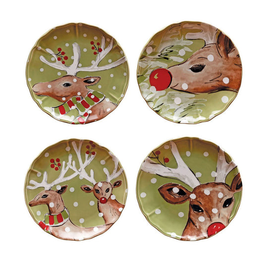 Casafina Deer Friends Salad Plates - Set of 4