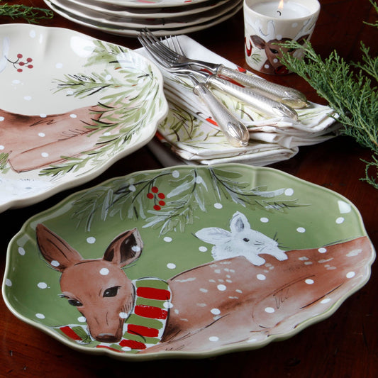 Casafina Deer Friends Oval Platter