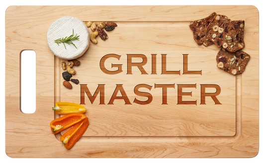 Grill Master - Handled Maple Wood Cutting + Cheeseboard 20 x 12"