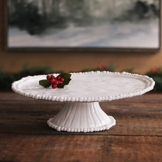 BB VIDA Alegria Pedestal Cake Plate White