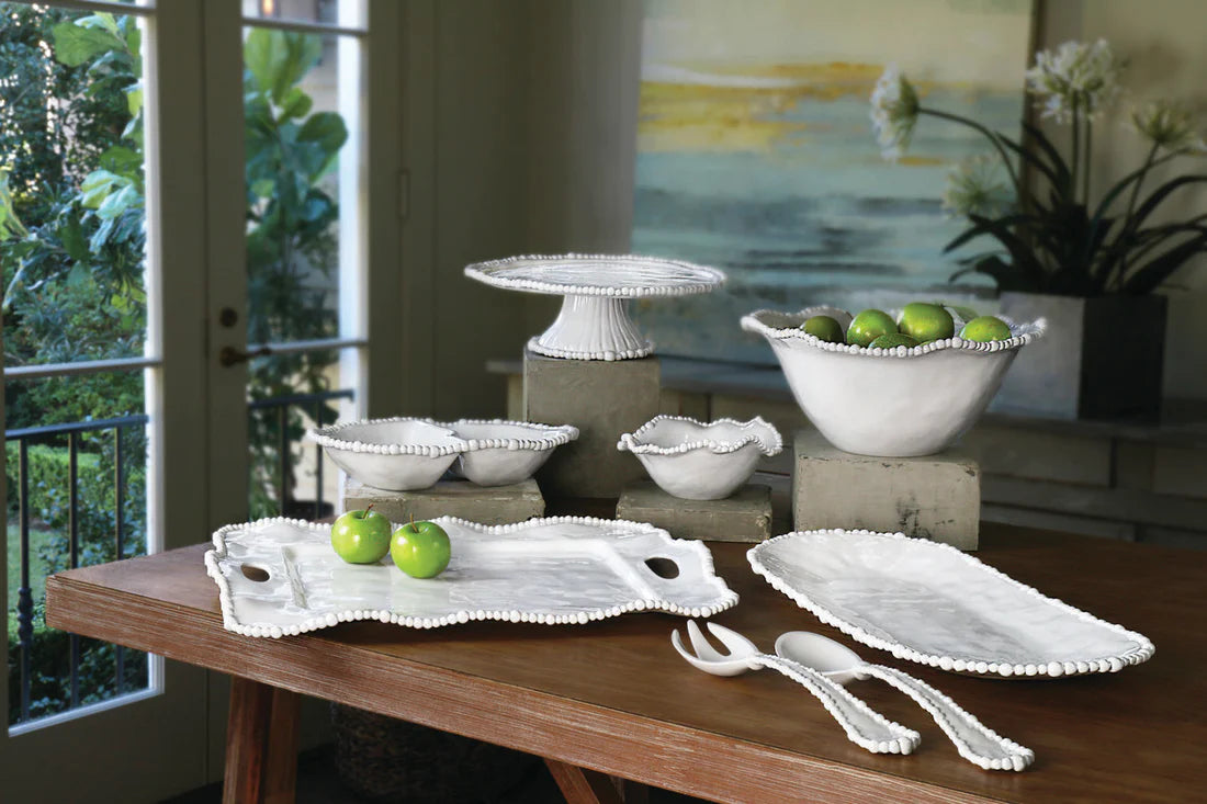 BB VIDA Alegria Pedestal Cake Plate White