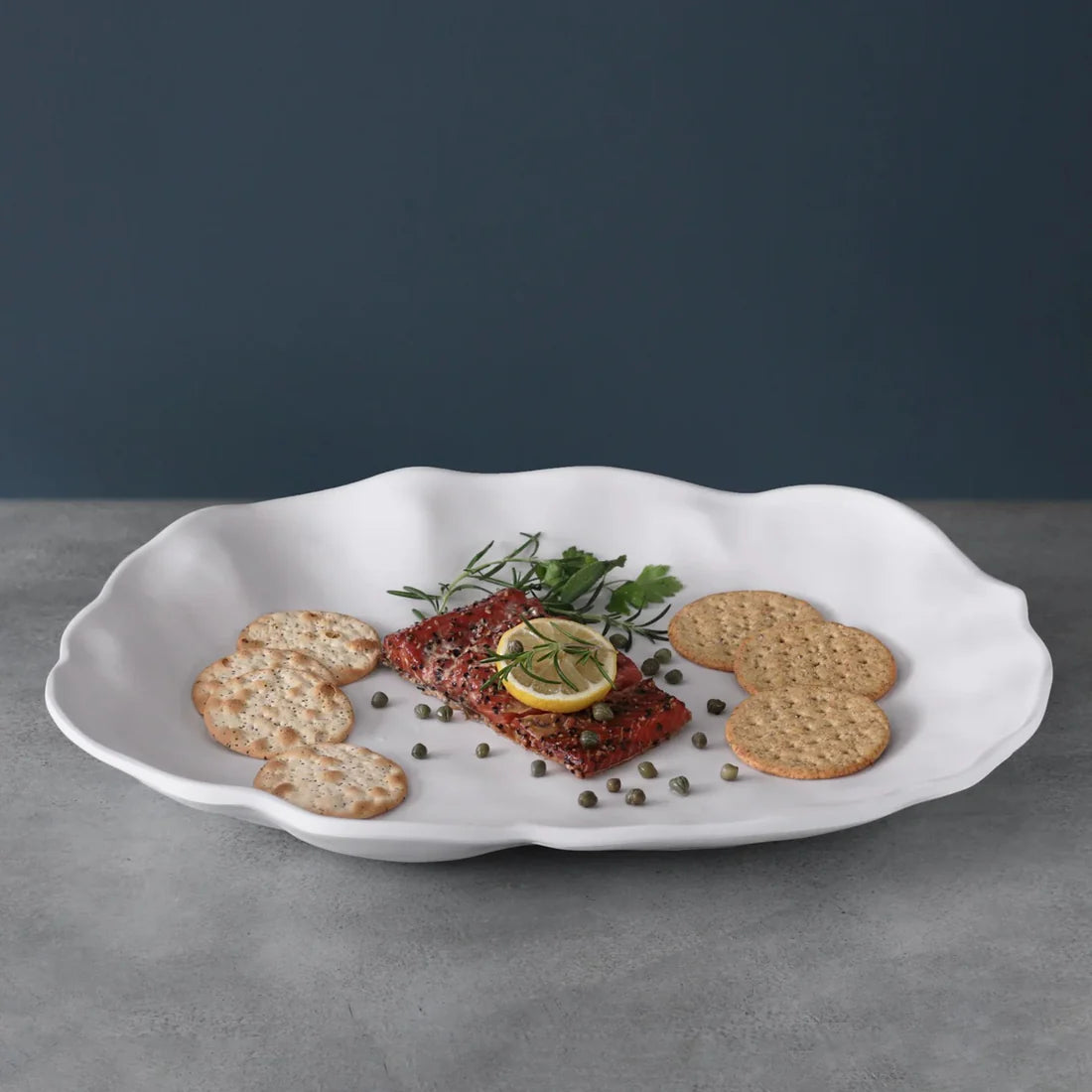 BB VIDA Nube Large Oval Platter (White)