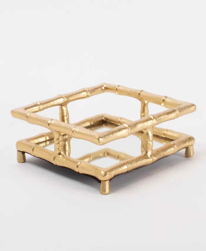 Gold Bamboo Cocktail Napkin Tray