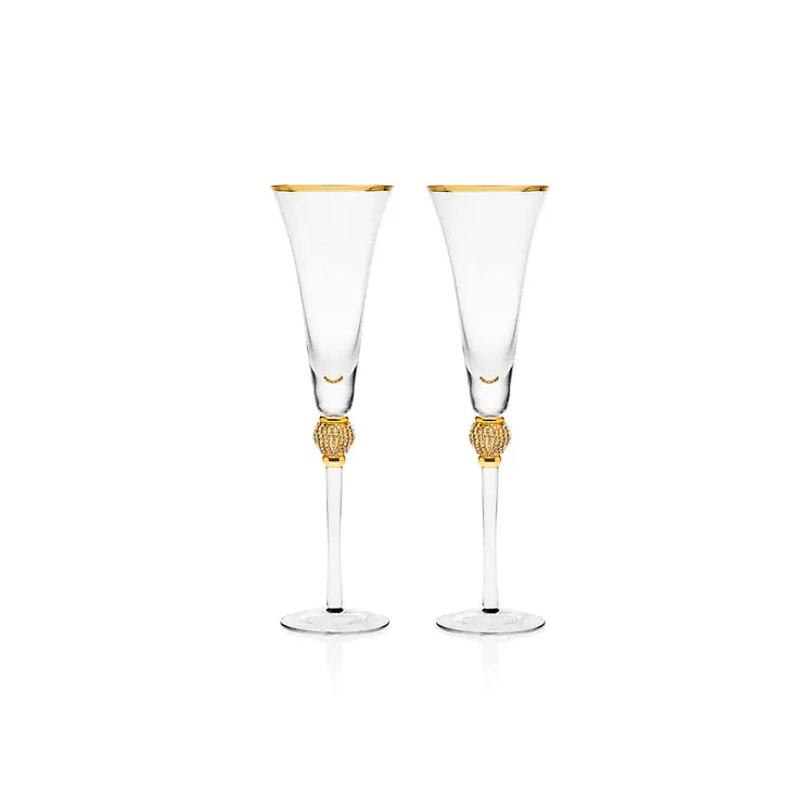 Pave Gold Champagne Flute