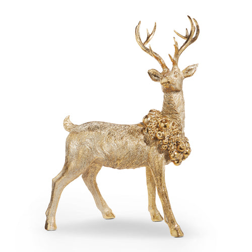 Gold Deer with Wreath