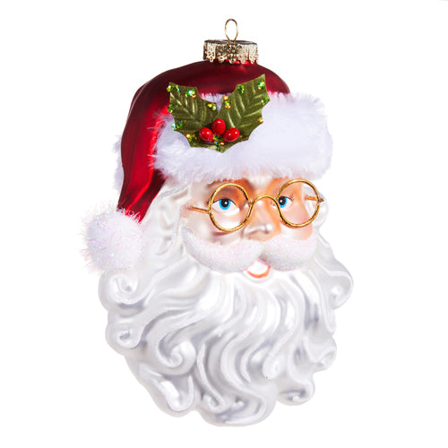 6.5" SANTA WITH GLASSES ORNAMENT