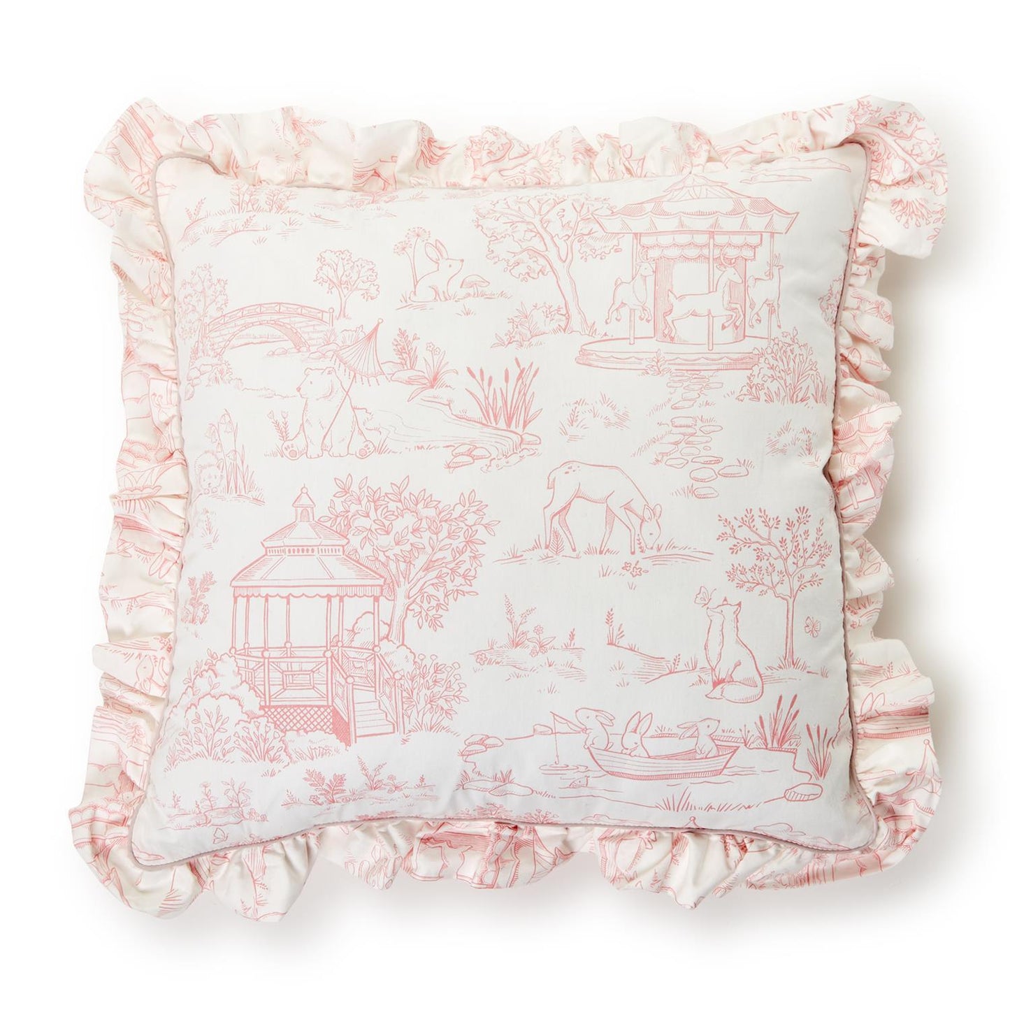 Baby Animal Toile Decorative Pillow