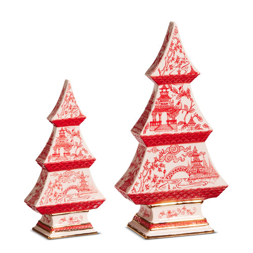 RED CHINOISERIE TREES