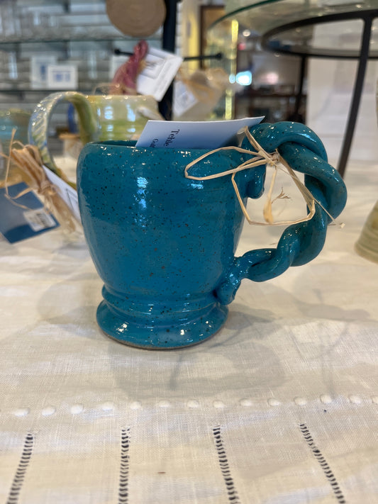 Tehle McGuffee #149 Mug Twisted Handle Turquoise