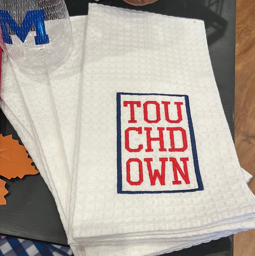 Waffle knit dish towel Touchdown