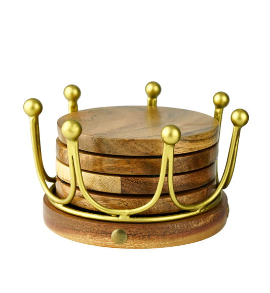 Gold Crown Coaster Set