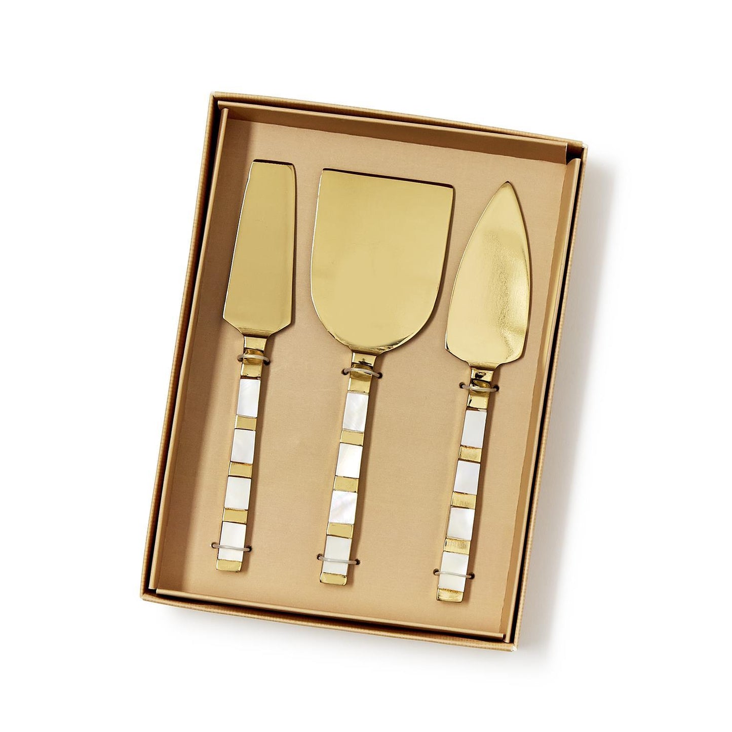 Mother of Pearl Cheese Knives in Gift Box