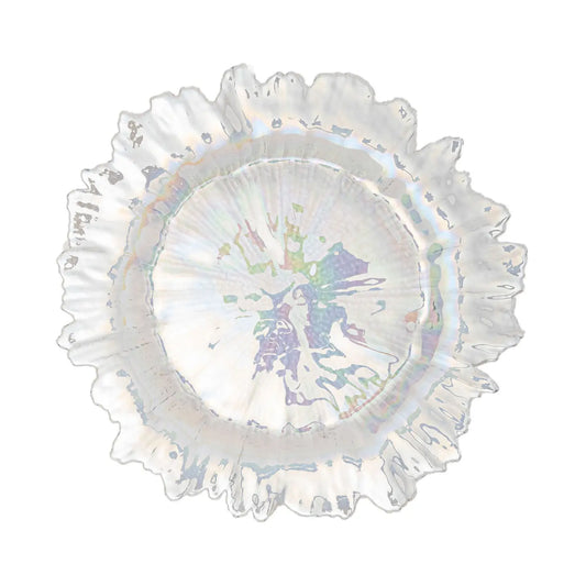 Glass Reef Charger Plate 13" - White Iridescent