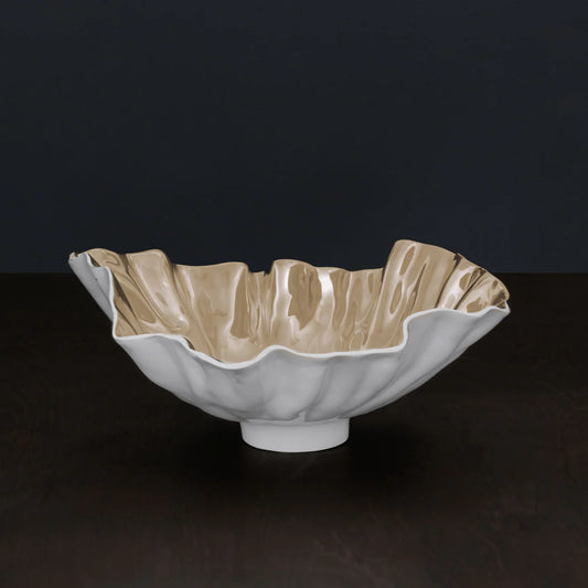 BB THANNI Bloom Medium Bowl (White and Gold)
