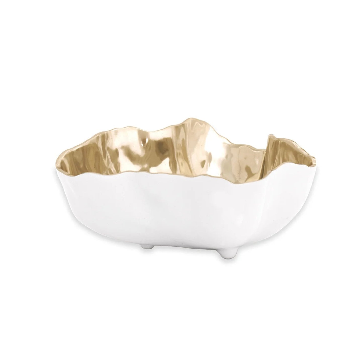 BB THANNI Soho Onyx Large Bowl (White and Gold)