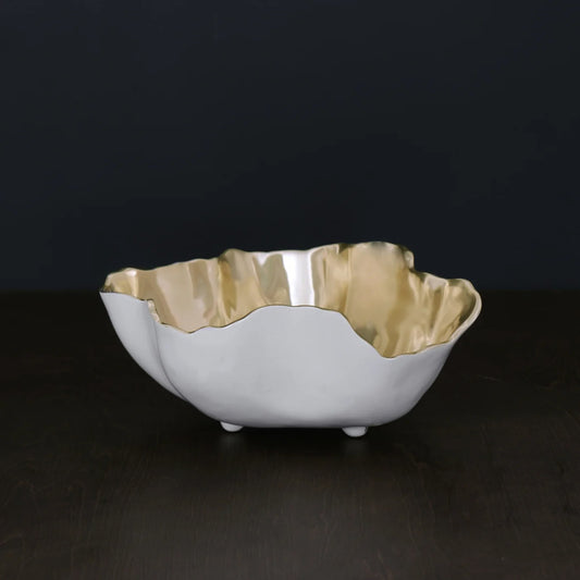 BB THANNI Soho Onyx Large Bowl (White and Gold)