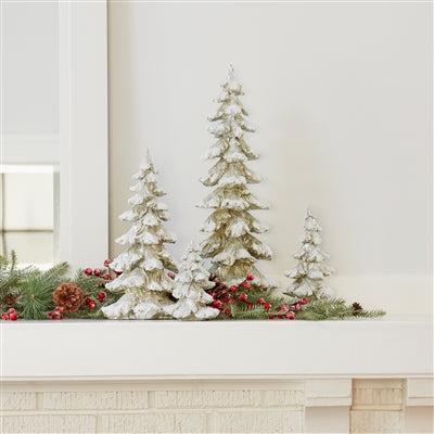 Gold Flocked Christmas Trees