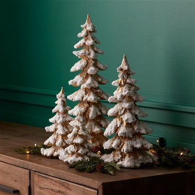 Gold Flocked Christmas Trees