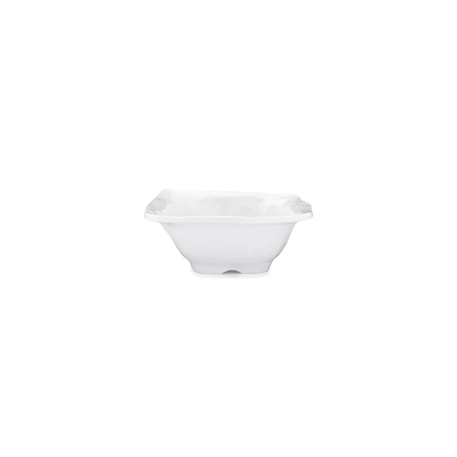 Q Squared Ruffle White Melamine Square Dip Bowl