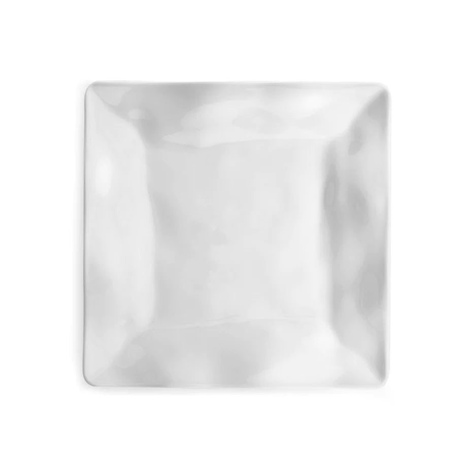 Q Squared  Ruffle White Melamine Square Salad Plate