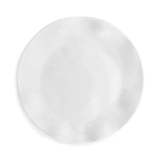 Q Squared Ruffle White Melamine Round Dinner Plate