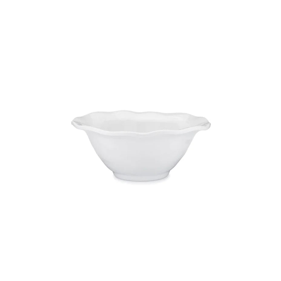 Q Squared Ruffle White Melamine Round Cereal Bowl