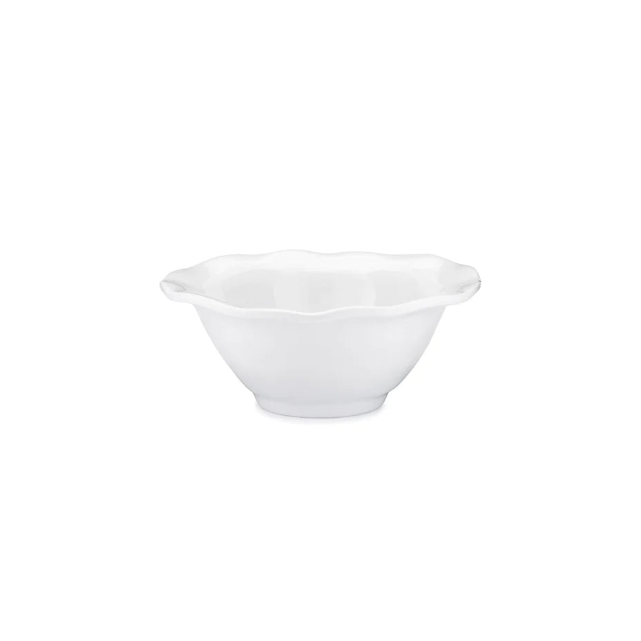 Q Squared Ruffle White Melamine Round Dip Bowl