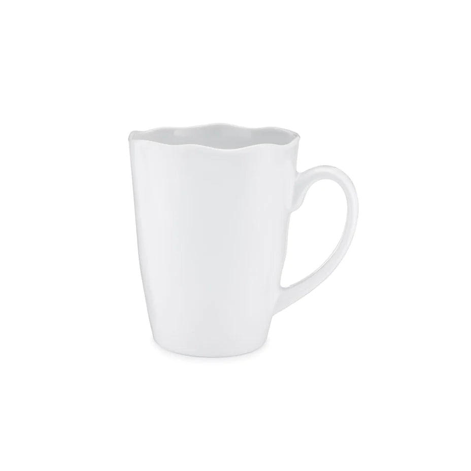 Q Squared Ruffle White Melamine Mug