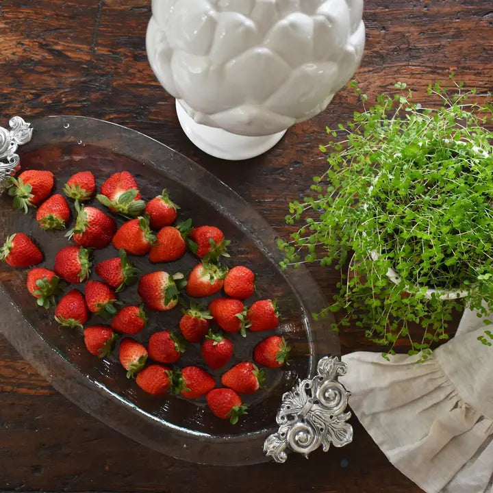 Fleur-De-Lis Glass Platter