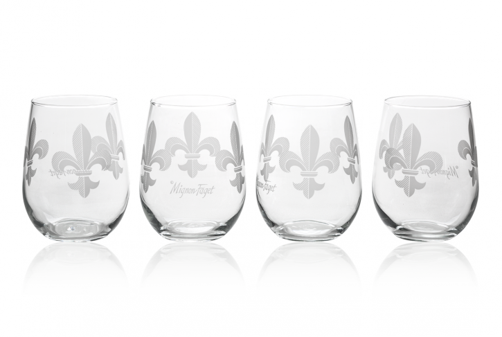 Mignon Faget Fleur de Lis Stemless Glasses