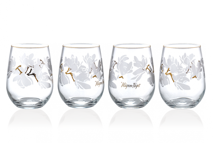 Mignon Faget Magnolia Stemless Glasses