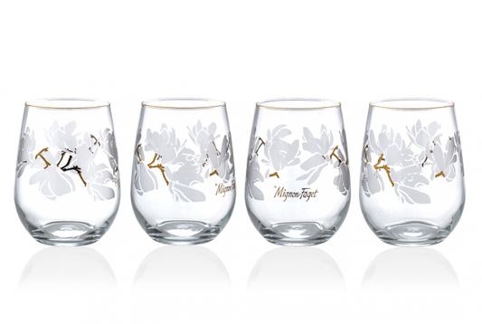 Mignon Faget Magnolia Stemless Glasses