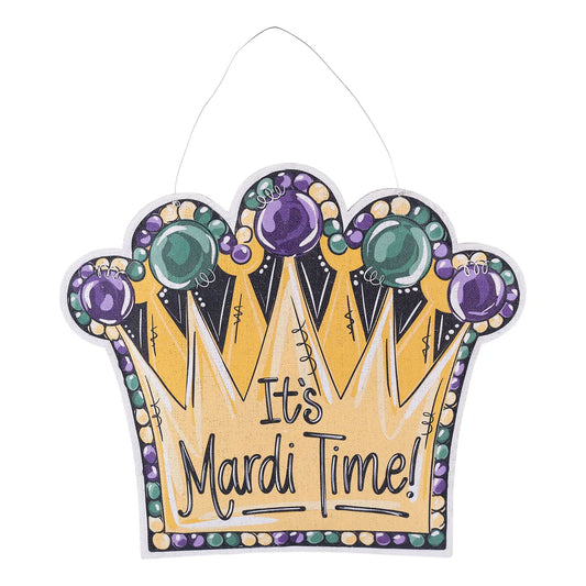 Mardi Gras Crown/Crawfish Bucket Burlee Door Hanger