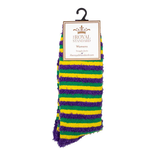 Women's Stripe Snuggle Socks Purple/Yellow/Green One Size