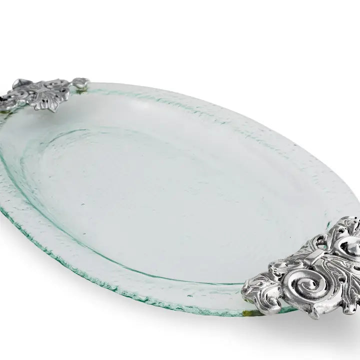 Fleur-De-Lis Glass Platter