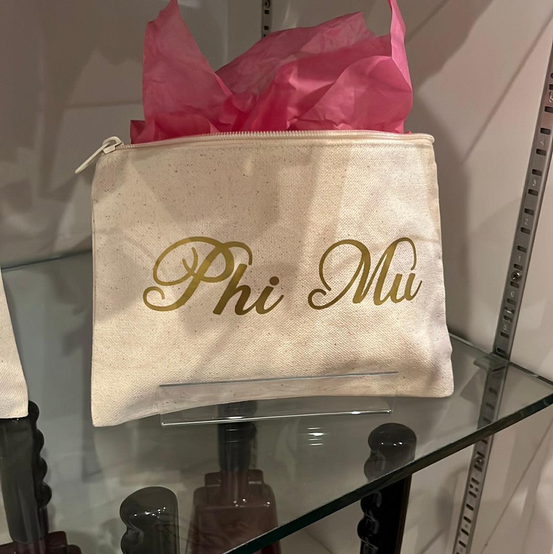 Sorority Canvas Makeup Bag