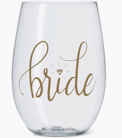 Wedding Stemless Wine Glass