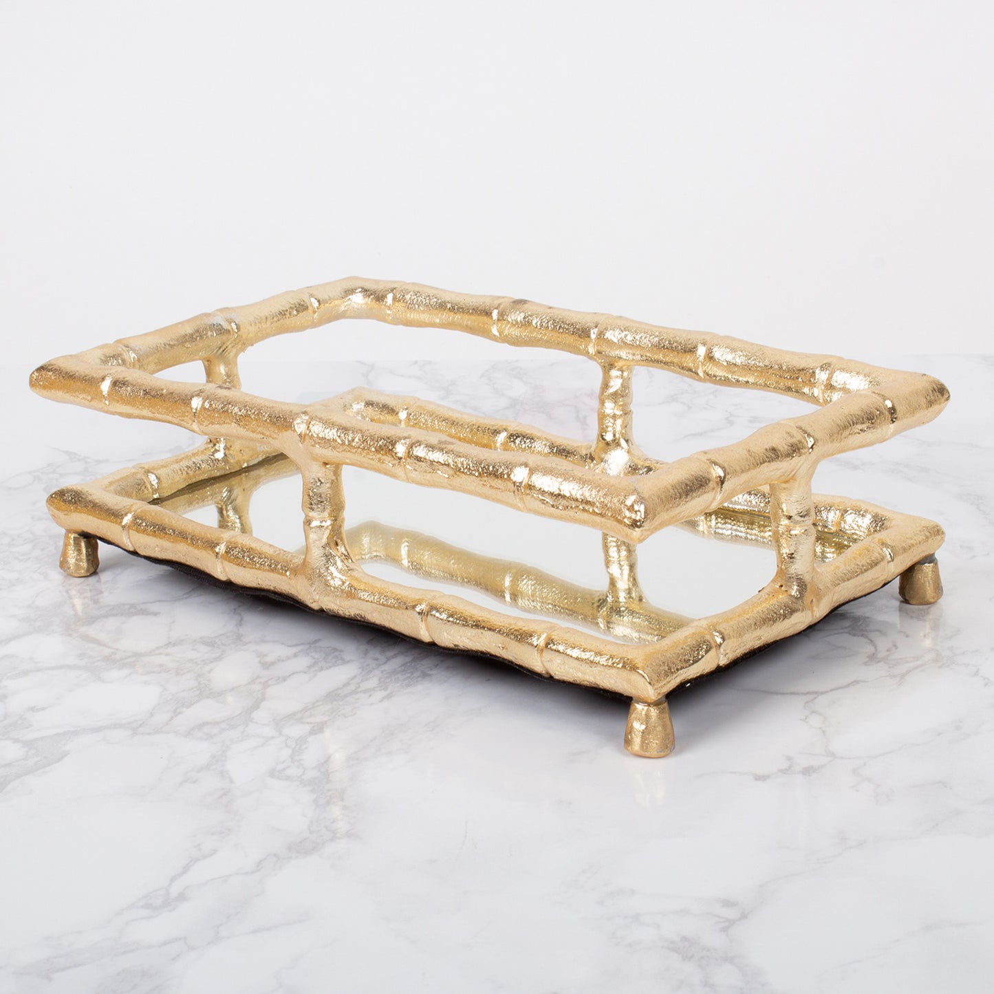 Guest Towel Tray - Bamboo - Gold