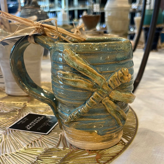 Tehle McGuffee #136 Blue Mug w/dragonfly