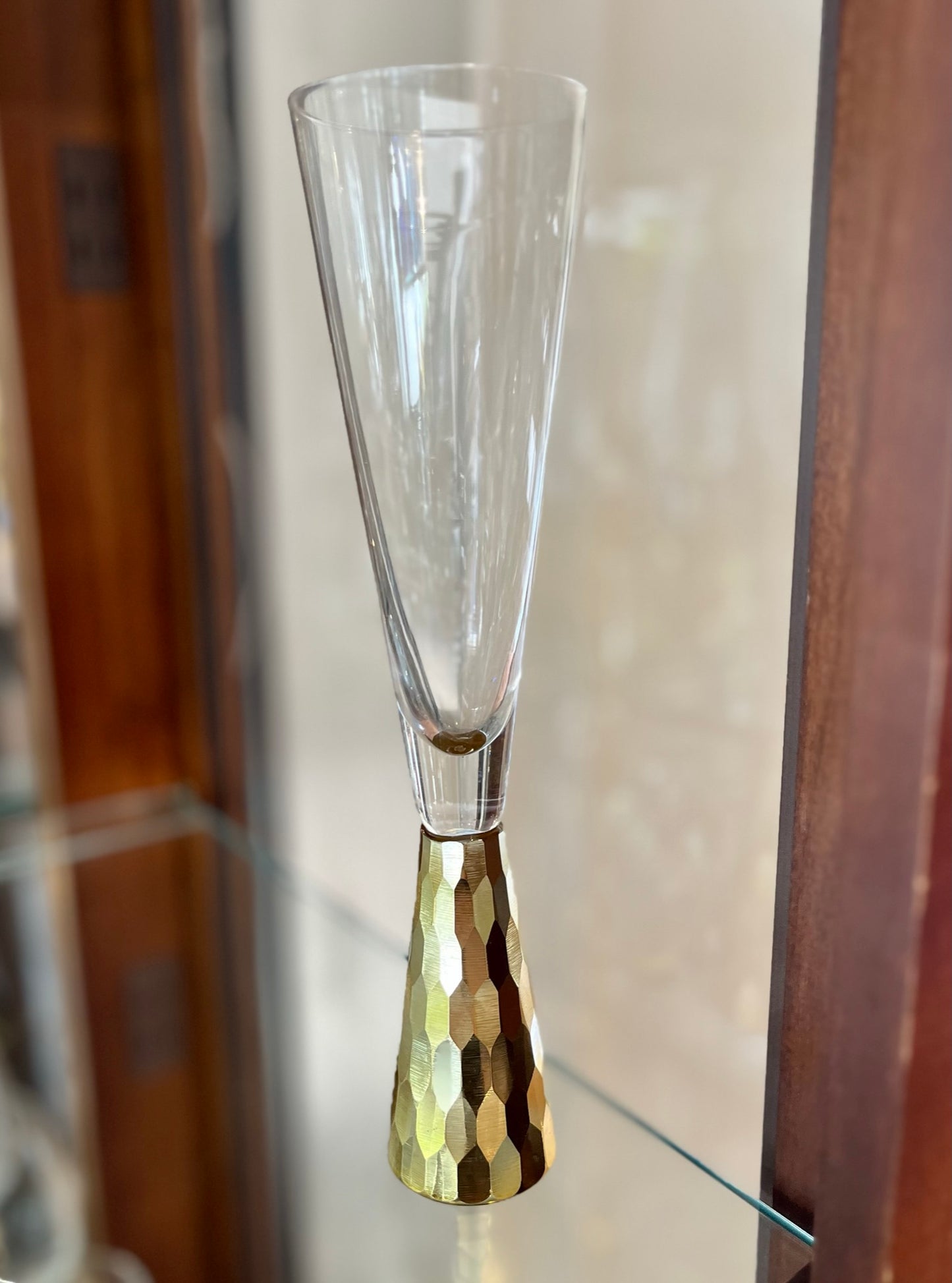 Gold Hammered Champagne Glass